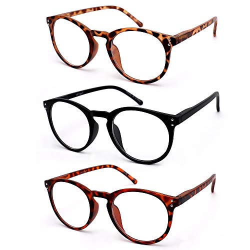 VECIEN 3-Paia Occhiali da Lettura Presbiopia,Montatura per occhiali 2.0 x