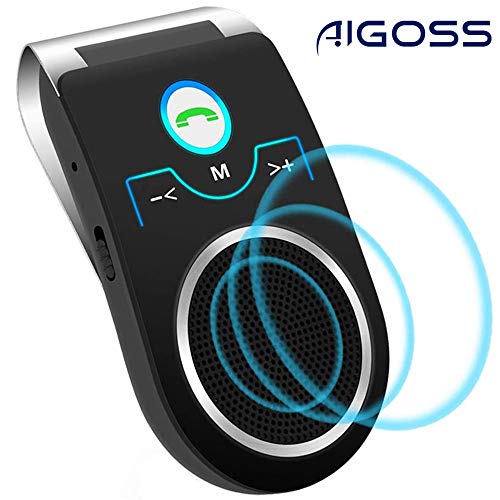 Aigoss Vivavoce Bluetooth Car Kit per Chiamate Viva Voce GPS e Musica...