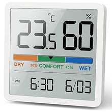 Carica l&#39;immagine nel visualizzatore di Gallery, NOKLEAD Igrometro Termometro per interni - Indicatore digitale con sensore di monitoraggio della temperatura, Portable misuratore di umidità accurato per Ambiente Stanza monitoraggio (Bianco)