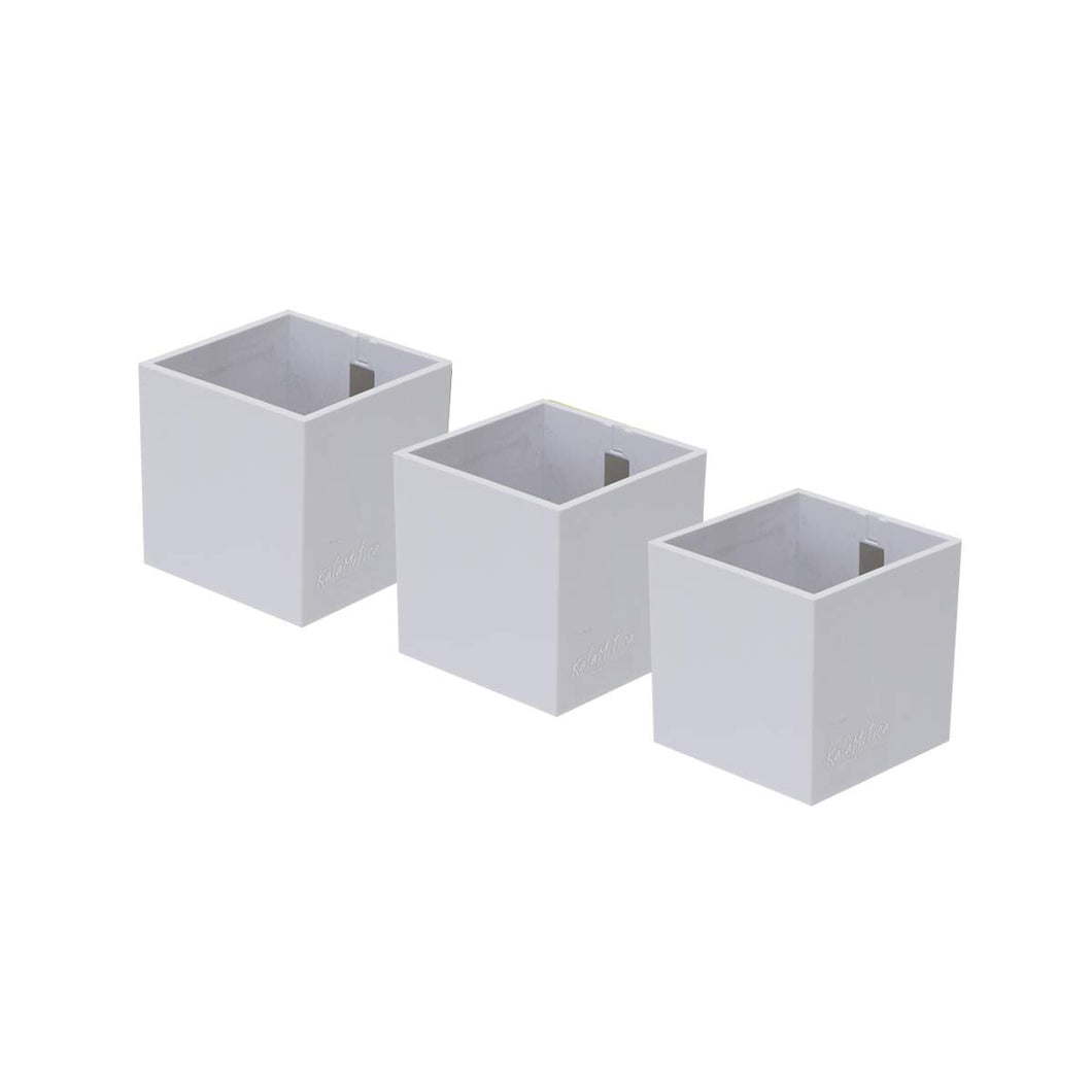 Kalamitica 60035-900-001 Set da 3 Cubi Magnetici, Resina 6 cm, Toni Bianchi - Ilgrandebazar