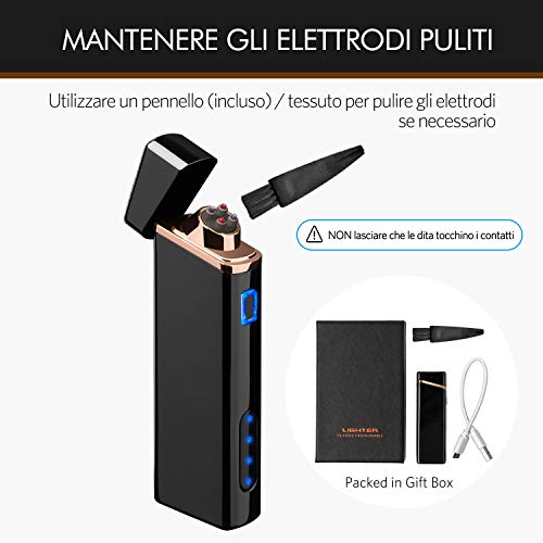 Accendino Elettrico, USB Ricaricabile Antivento –