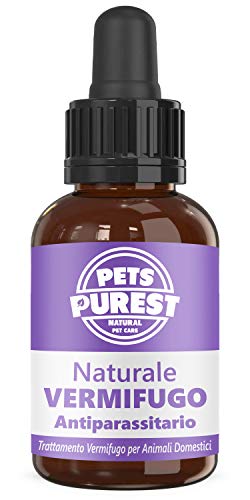 Pets Purest Vermifugo antiparassitario Naturale al 100% per Cani, Gatti, IT