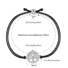 Carica l&#39;immagine nel visualizzatore di Gallery, J.Endéar Albero Della vita Braccialetti Donna, Vero Argento 925 Bracciale... - Ilgrandebazar