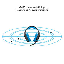 Carica l&#39;immagine nel visualizzatore di Gallery, Logitech G430 Cuffie da Gioco con 7.1 Dolby Surround Sound, Nero/Blu