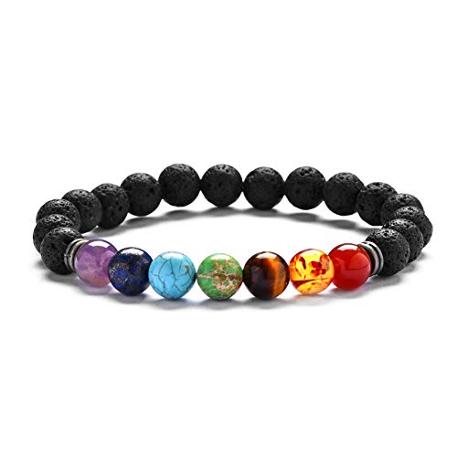 Light-Jewelry Bracciale Uomo Donna, Chakra con Vere Pietre Naturali, 7 - Ilgrandebazar