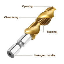 Carica l&#39;immagine nel visualizzatore di Gallery, Qibaok 6 pezzi punte trapano Maschi Countersink Tap HSS Imposta combinazione...