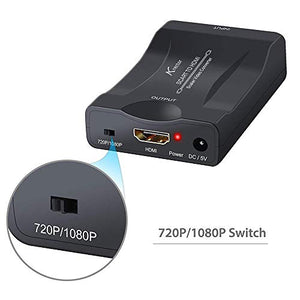 Aerctor Adattatore SCART HDMI per TV - Convertitore Spina di alimentazione