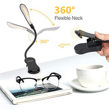 Carica l&#39;immagine nel visualizzatore di Gallery, Luce lettura libro notturna, TechRise lampada con pinza 4 grande LED e 3... - Ilgrandebazar