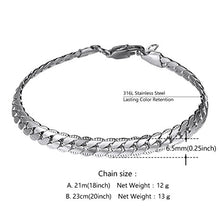 Carica l&#39;immagine nel visualizzatore di Gallery, PROSTEEL Uomo Bracciale a Catena Cubana Incisione, Acciaio Argento - Ilgrandebazar