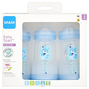 MAM FB0503B Biberon anticoliche autosterilizzante, 260 ml, 3 pezzi, Assortiti - Ilgrandebazar