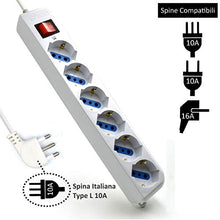 Carica l&#39;immagine nel visualizzatore di Gallery, Ewent EW3922-3M Multipresa Ciabatta Elettrica a 6 Posti prese Italiane White