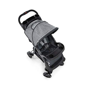 Hauck Passeggino Shopper Neo 2 - Passeggino Compatto dalla Nascita fino a 25 kg - Passeggino Pieghevole con 2 Portabibite, Reclinabile con Finestrina - Grande Cesto Portaoggetti - Grigio
