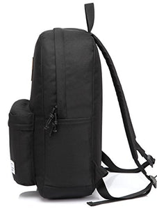 VASCHY Zaino Uomo, Donna Casual Scuola Vintage Nero