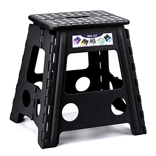 HOUSE DAY 16 Pollici Sgabello Pieghevole Super Resistente per Adulti e Nero