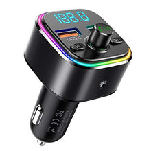Carica l&#39;immagine nel visualizzatore di Gallery, Nulaxy Trasmettitore FM Bluetooth V5.0-7 LED Controluce Wireless Nero