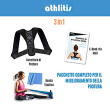 Carica l'immagine nel visualizzatore di Gallery, Correttore Postura Uomo Donna - Athlitis - Fascia Posturale Spalle e Schiena...