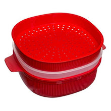 Carica l&#39;immagine nel visualizzatore di Gallery, Snips VAPORIERA per microonde - 4 lt 2 Tier Steamer 4L, Roso - Ilgrandebazar