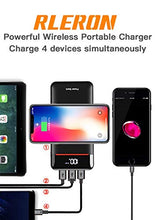 Carica l&#39;immagine nel visualizzatore di Gallery, RLERON Power Bank 25000mAh Wireless, Caricabatterie Portatile con 2 Rosso - Ilgrandebazar