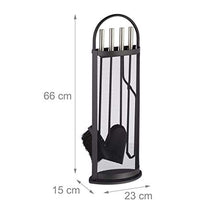 Carica l&#39;immagine nel visualizzatore di Gallery, Relaxdays 10022291 Accessori Camino, 5 Pezzi, Porta-Attrezzi, Paletta,...