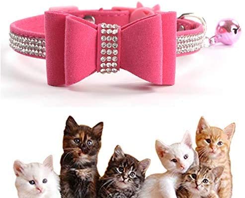 YCZ Collari per Gatti Breakaway Carino Fiocco e Betty con Morbidi rosa