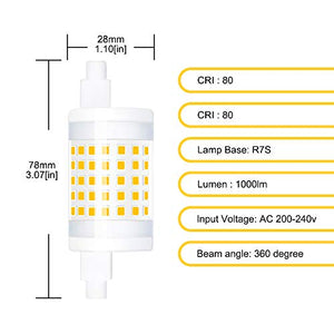 Bonlux R7s 78mm LED Dimmerabile 10W Bianco Dimmerabile, Calda - Ilgrandebazar