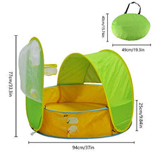Carica l&#39;immagine nel visualizzatore di Gallery, HUSAN Tenda Piscina da Spiaggia Bambini, Pieghevole Portatile Pop-up Piscina...
