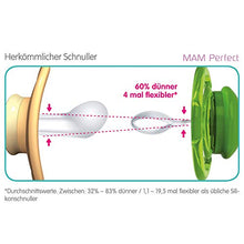 Carica l&#39;immagine nel visualizzatore di Gallery, MAM, Ciuccio anti colica Perfect, in silicone, 16+, confezione doppia, Blu e...