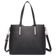 Carica l'immagine nel visualizzatore di Gallery, Miss Lulu Donne Moda borsetta Borsa a tracolla Ecopelle Black