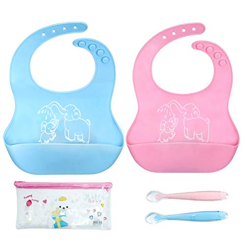Bavaglino Silicone, Silicone con Tasca, EJNOY 2pz Bavaglini...