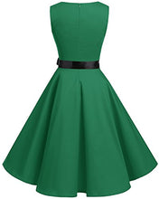 Carica l'immagine nel visualizzatore di Gallery, Bridesmay Donna Anni '50 Abiti Vintage Collo a V Retro Cocktail XXL, 1verde - Ilgrandebazar