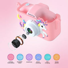 Carica l'immagine nel visualizzatore di Gallery, SeHeTop Macchina Fotografica Bambini, 2.0 Pollici Schermo Ricaricabile Fotocamera Digitale, 1080P Videocamera Regalo Giocattolo di Natale &amp;Compleanno per Ragazze 3-10 Anni, Scheda 32GB (Rosa)