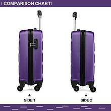 Carica l'immagine nel visualizzatore di Gallery, Kono Trolley Rigido in ABS bagaglio a mano 55x38x20 cm Valigia rigida Porpora