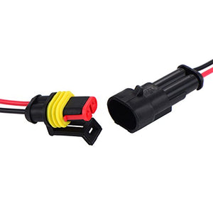 Satinior 10 Kit 2 Pin Connettore Elettrico Impermeabile Auto Electrical...