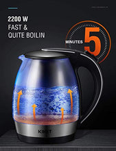 Carica l&#39;immagine nel visualizzatore di Gallery, Bollitore Acqua Elettrico, KIKET in Vetro con...