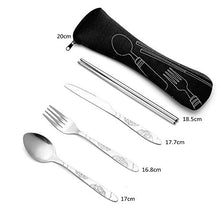 Carica l'immagine nel visualizzatore di Gallery, HEEFEN 2 Set Posate da Viaggio all'aperto, di in Acciaio Inox...