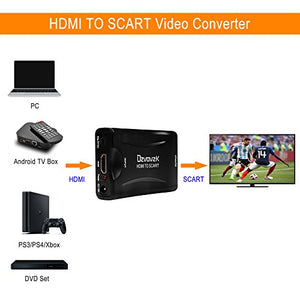 Ozvavzk Convertitore HDMI a SCART Adattatore Composito Video HD Audio Stereo... - Ilgrandebazar