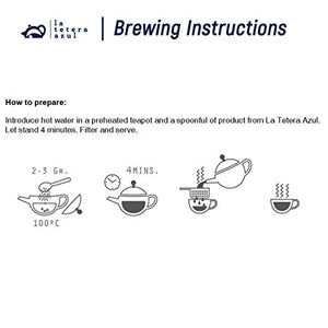 LA TETERA AZUL Tè nero Darjeeling Premium 100% Flacone sfuso da 120 grammi