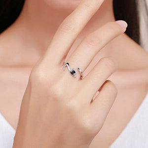 Anello in argento sterling 925 di Qings, Regolabile Aperto Gatto Stile... - Ilgrandebazar