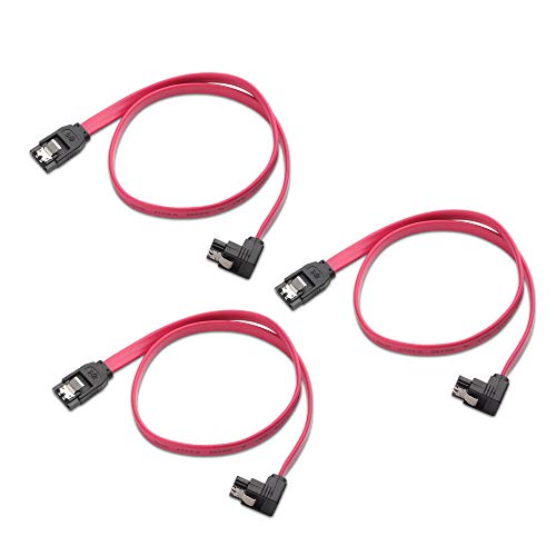 Cable Matters Pacco da 3 Cavo SATA III Angolo retto 90 Gradi-Rossa - Ilgrandebazar
