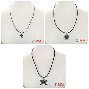 sailimue 3 Pezzi Pelle Collane Uomo Donna Lunghe Nere Acciaio Larghezza 2mm...