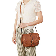 Carica l&#39;immagine nel visualizzatore di Gallery, DCCN Borsa a tracolla piccola in pelle PU per donna Retro Marrone