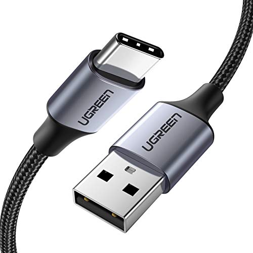 UGREEN 3A Cavo USB Type-C Ricarica Rapida in Nylon, 0.5M, Grigio - Ilgrandebazar