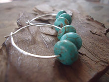 Carica l&#39;immagine nel visualizzatore di Gallery, ★ ORECCHINI DI BIANCO con TURQUOISE ★ piccoli orecchini, creoli (1662)