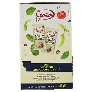 Gaia Aceto di Vino Bianco - 198 Bustine Monodose da 5 Ml - 990 Gr