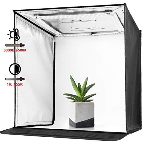Amzdeal 60cm Portatile Tenda Studio con 3000-6500K LED Strip Fotografico...