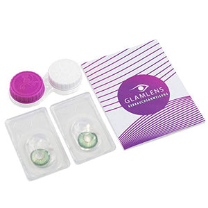 GLAMLENS Lenti a contatto colorate verdi Fresh Green - mensili - con porta...