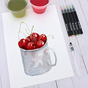 24 Brush Pen Set Pennelli Acquerello per Disegno Penne ad Acquerello... - Ilgrandebazar