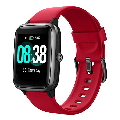 Smartwatch, YONMIG Orologio Sportivo Fitness Tracker Donna Uomo, Rosso