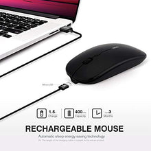 Carica l&#39;immagine nel visualizzatore di Gallery, INPHIC Mouse Wireless Ricaricabile, Ottico Mini Silenzioso Nero magico