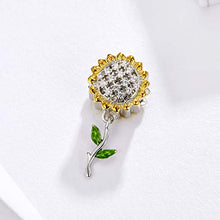 Carica l&#39;immagine nel visualizzatore di Gallery, Ciondolo a forma di girasole, in argento Sterling 925, smaltato, per... - Ilgrandebazar
